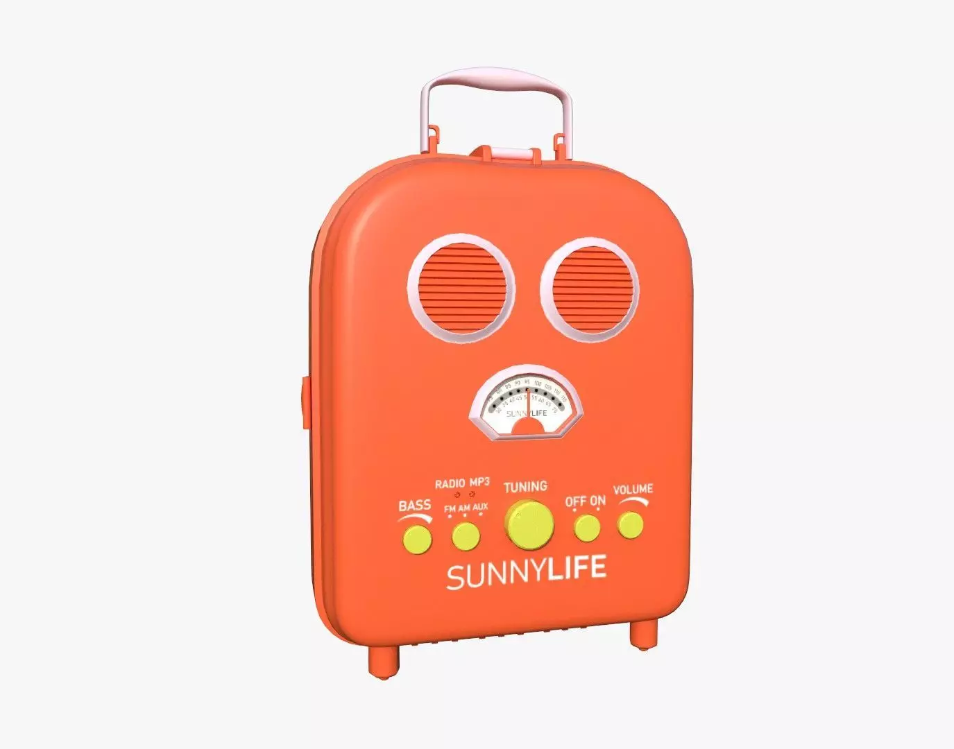 Cartoon Style Stylized Radio Sunnylife Radio Orange Edition 3D model_0