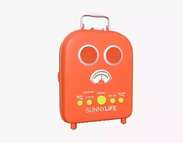 Cartoon Style Stylized Radio Sunnylife Radio Orange Edition