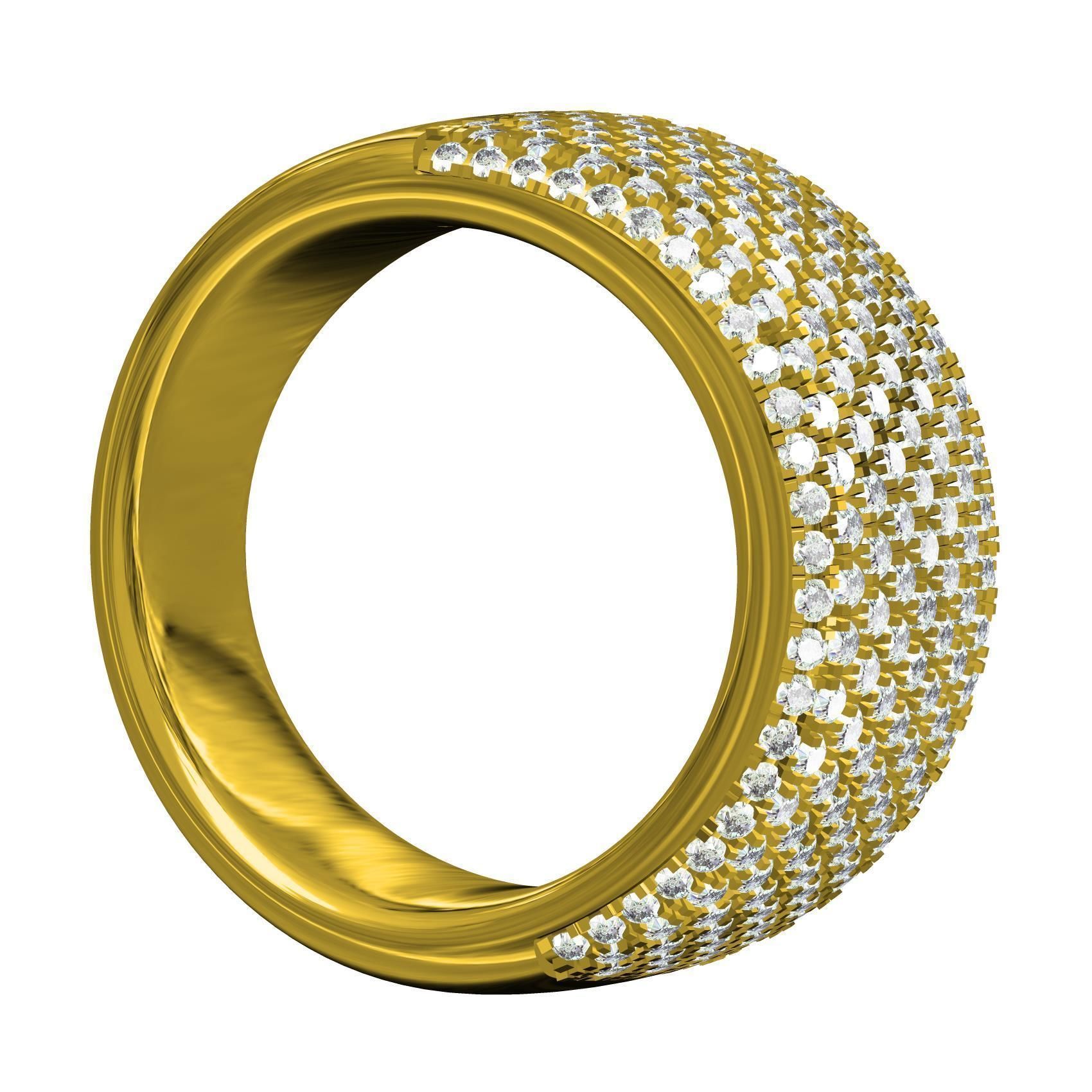 Pave Set Round Diamond Ring 3D print model_7