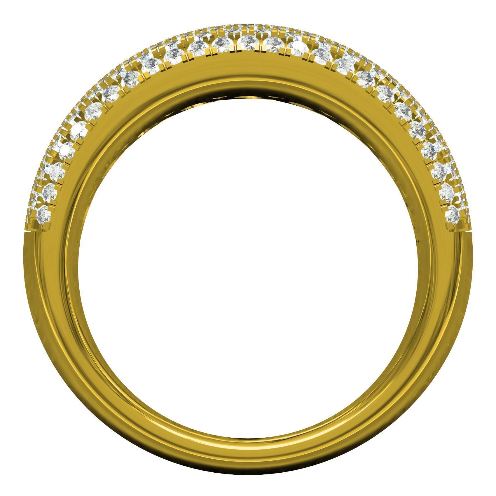 Pave Set Round Diamond Ring 3D print model_4