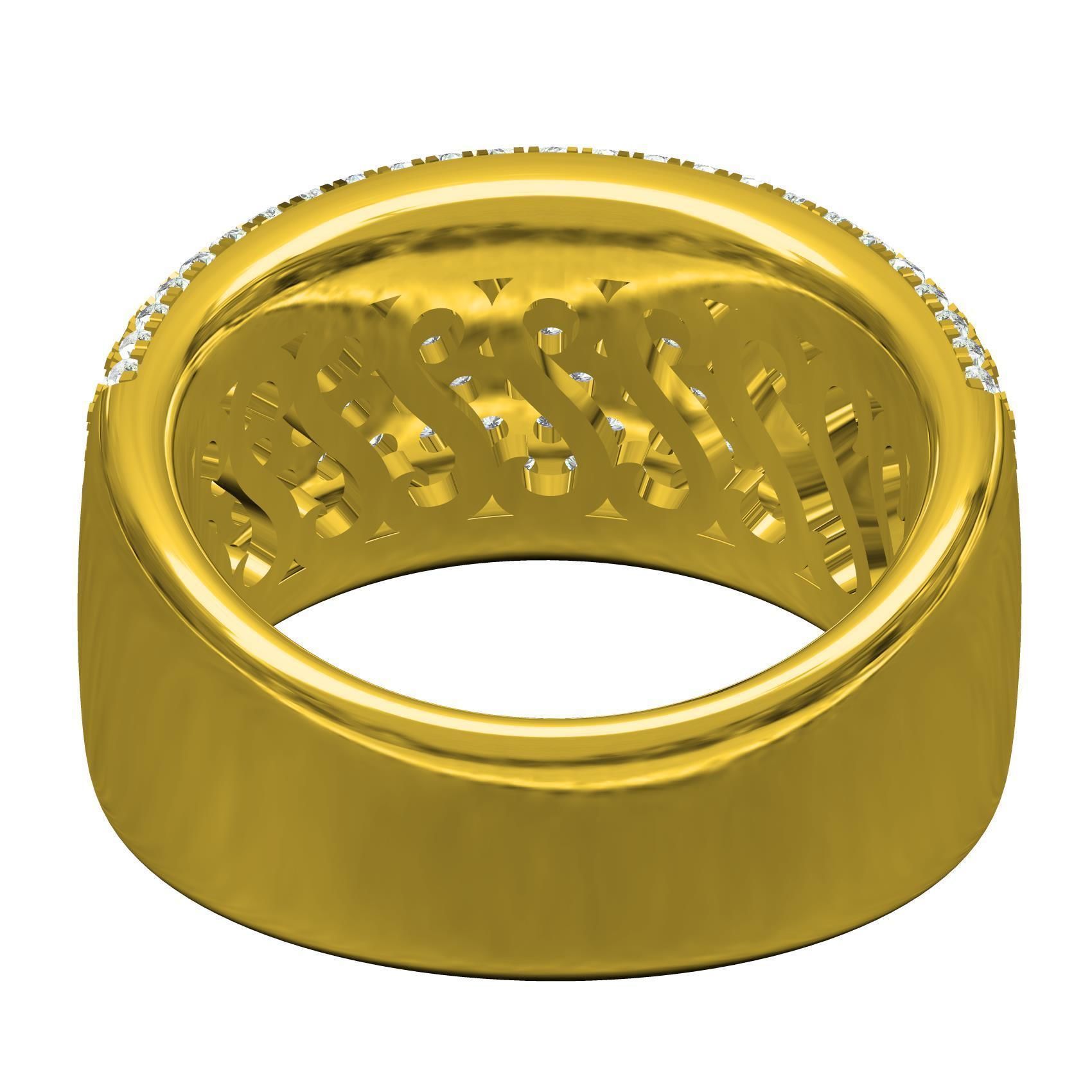 Pave Set Round Diamond Ring 3D print model_6