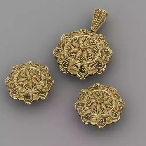 Traditional indian Pandent Set 3D print model