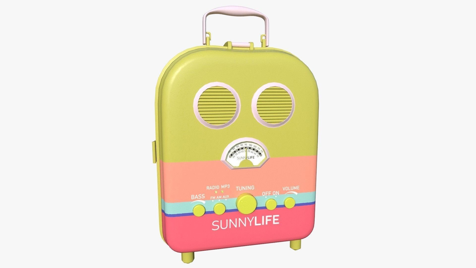 Cartoon Style Stylized Radio Sunnylife Radio Yellow Edition 3D model_1