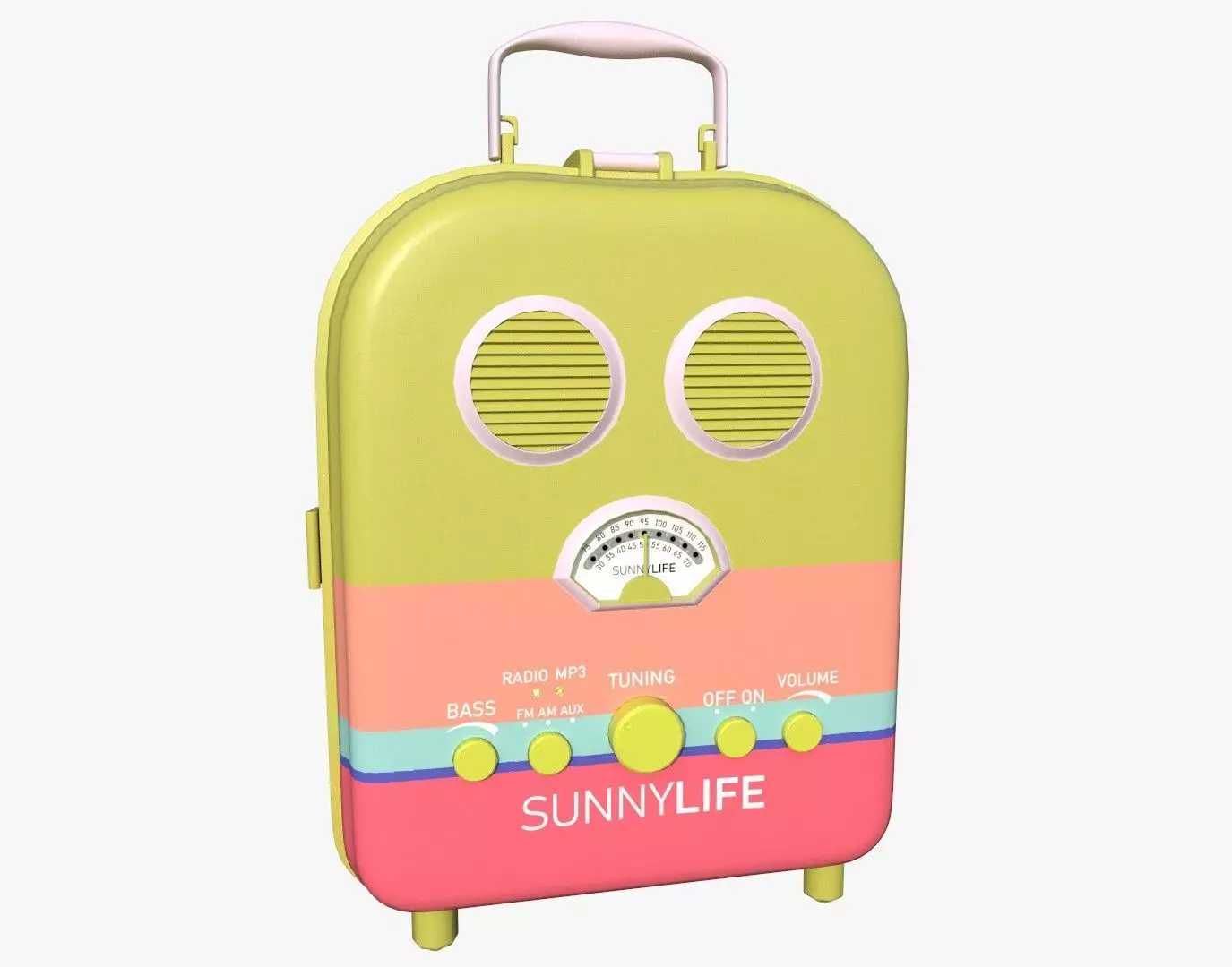 Cartoon Style Stylized Radio Sunnylife Radio Yellow Edition 3D model_0