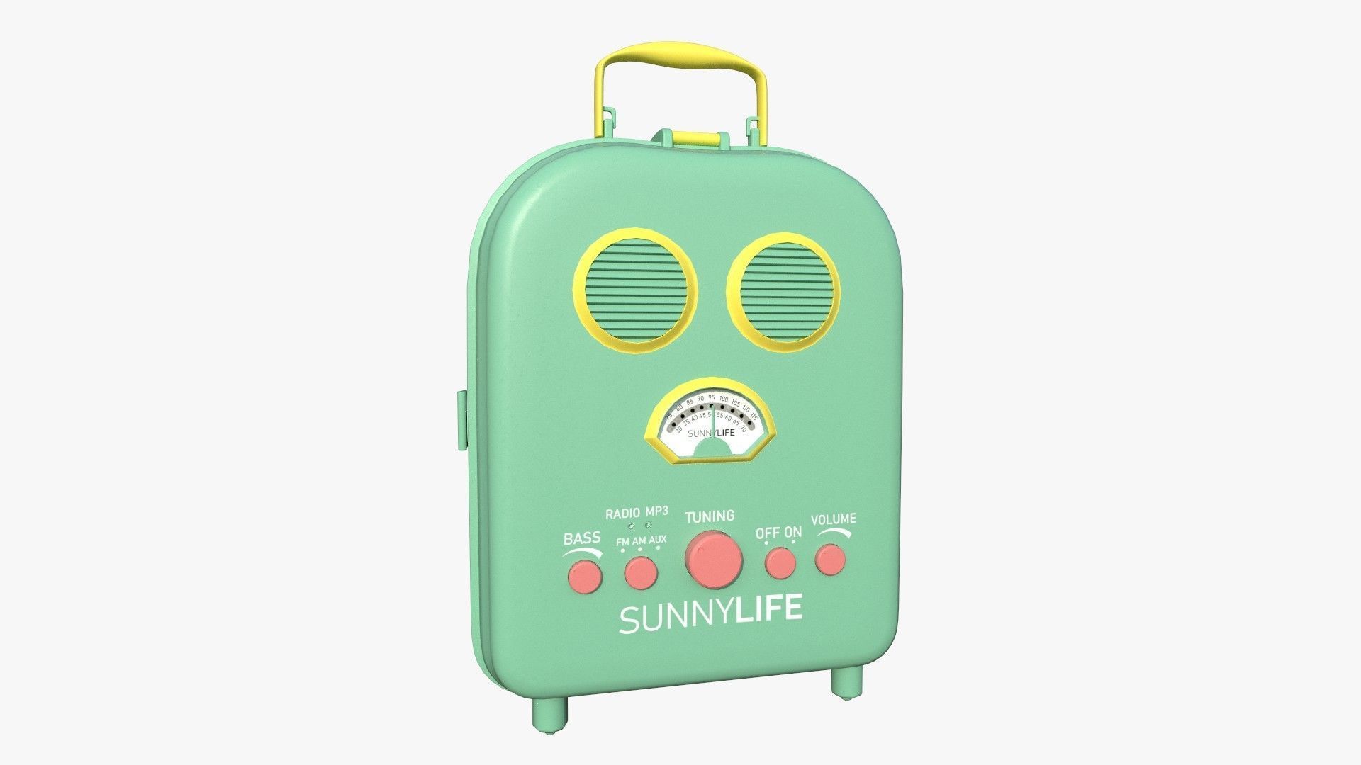 Cartoon Style Stylized Radio Sunnylife Radio Green Edition 3D model_1