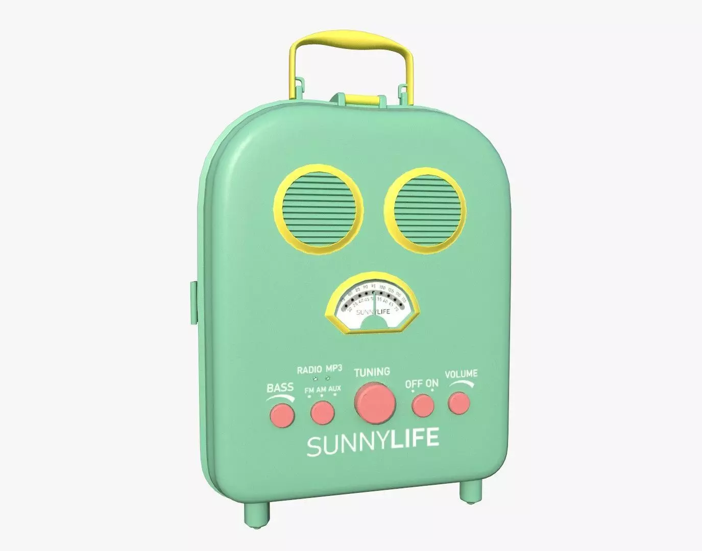 Cartoon Style Stylized Radio Sunnylife Radio Green Edition 3D model_0