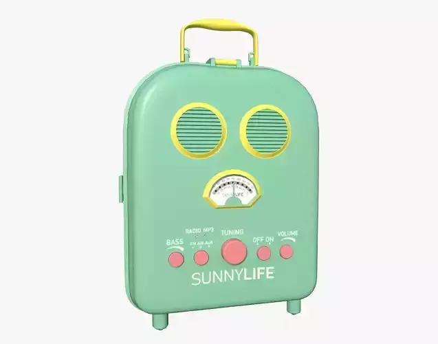 Cartoon Style Stylized Radio Sunnylife Radio Green Edition