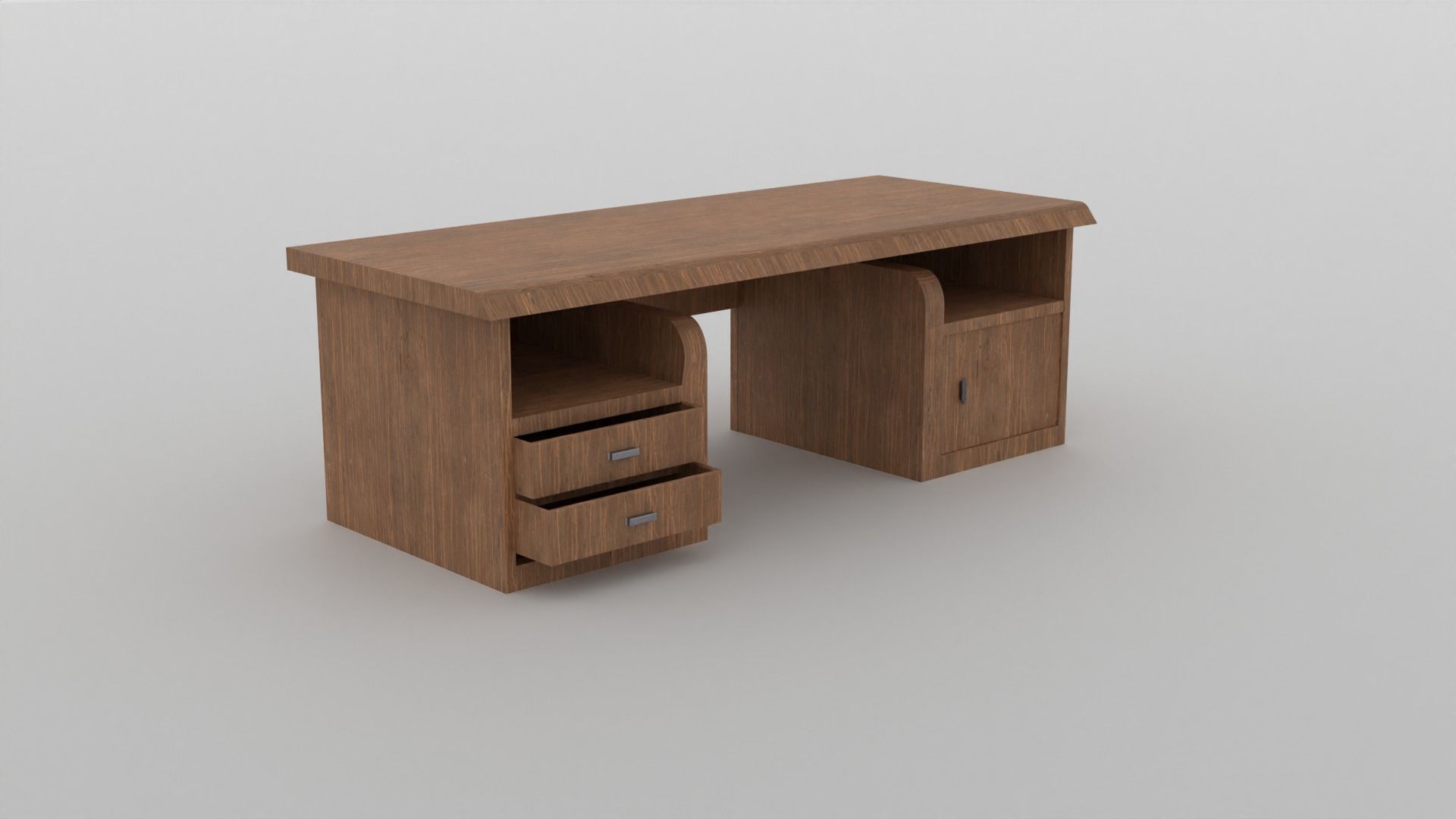 Wooden table  3D model_1