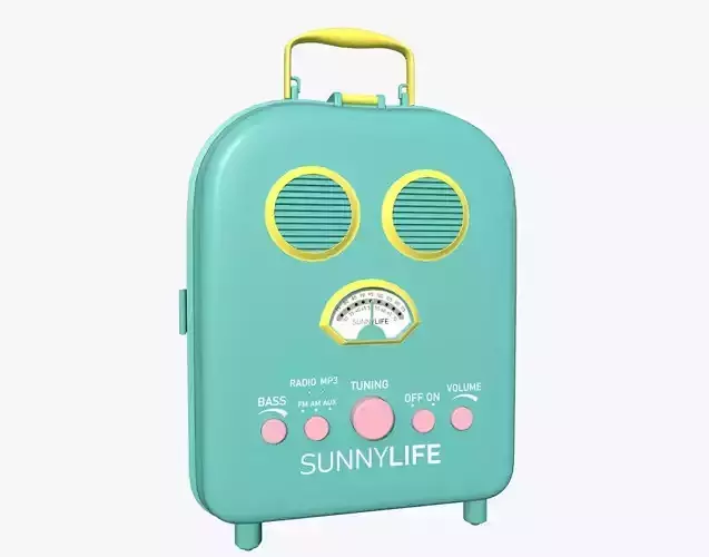 Cartoon Style Stylized Radio Sunnylife Radio Turquoise Edition