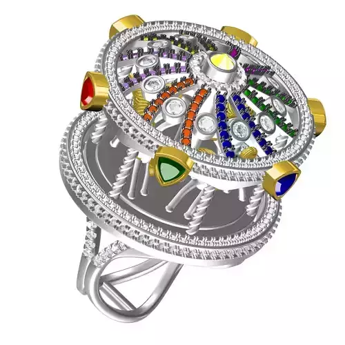 Artificial Rotatable Cocktail Ring