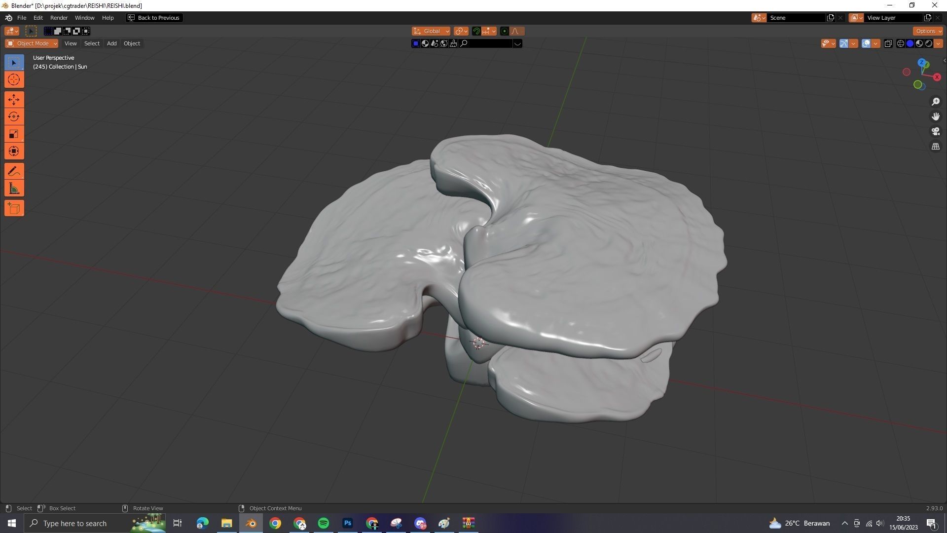 reishi mushroom for 3d print webgl and game AR VR Low-poly 3D model_8