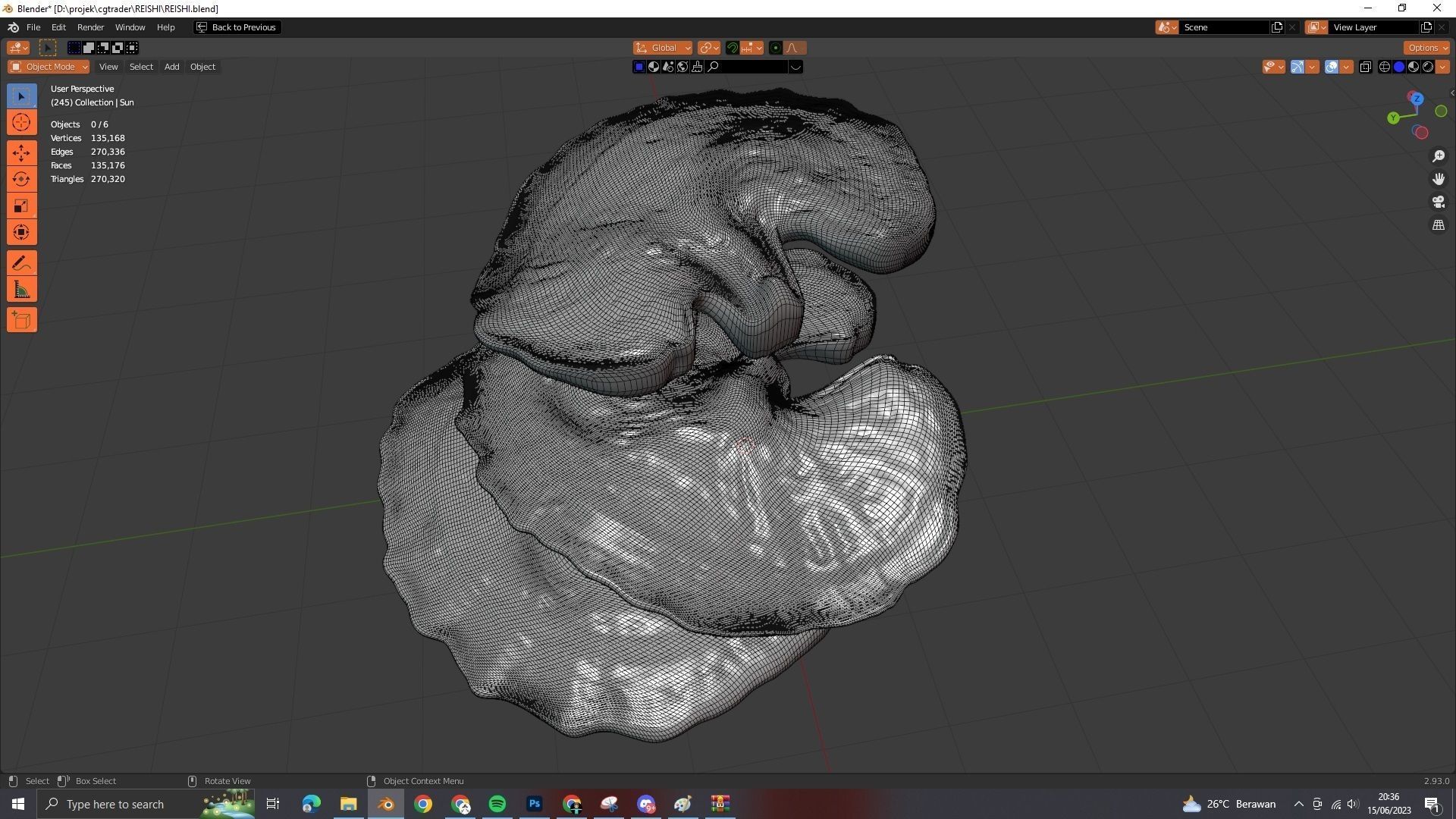 reishi mushroom for 3d print webgl and game AR VR Low-poly 3D model_4