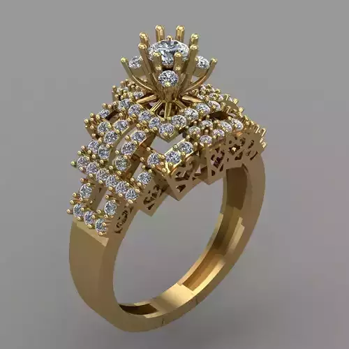 Diamond Solitaire Ring Jewellery for Women 3D print model