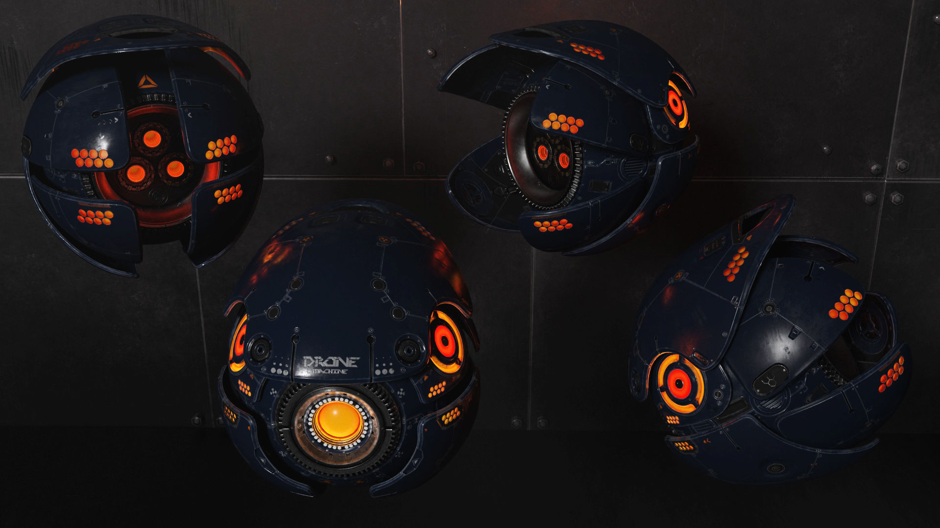 Sci Fi Drone Low-poly 3D model_4