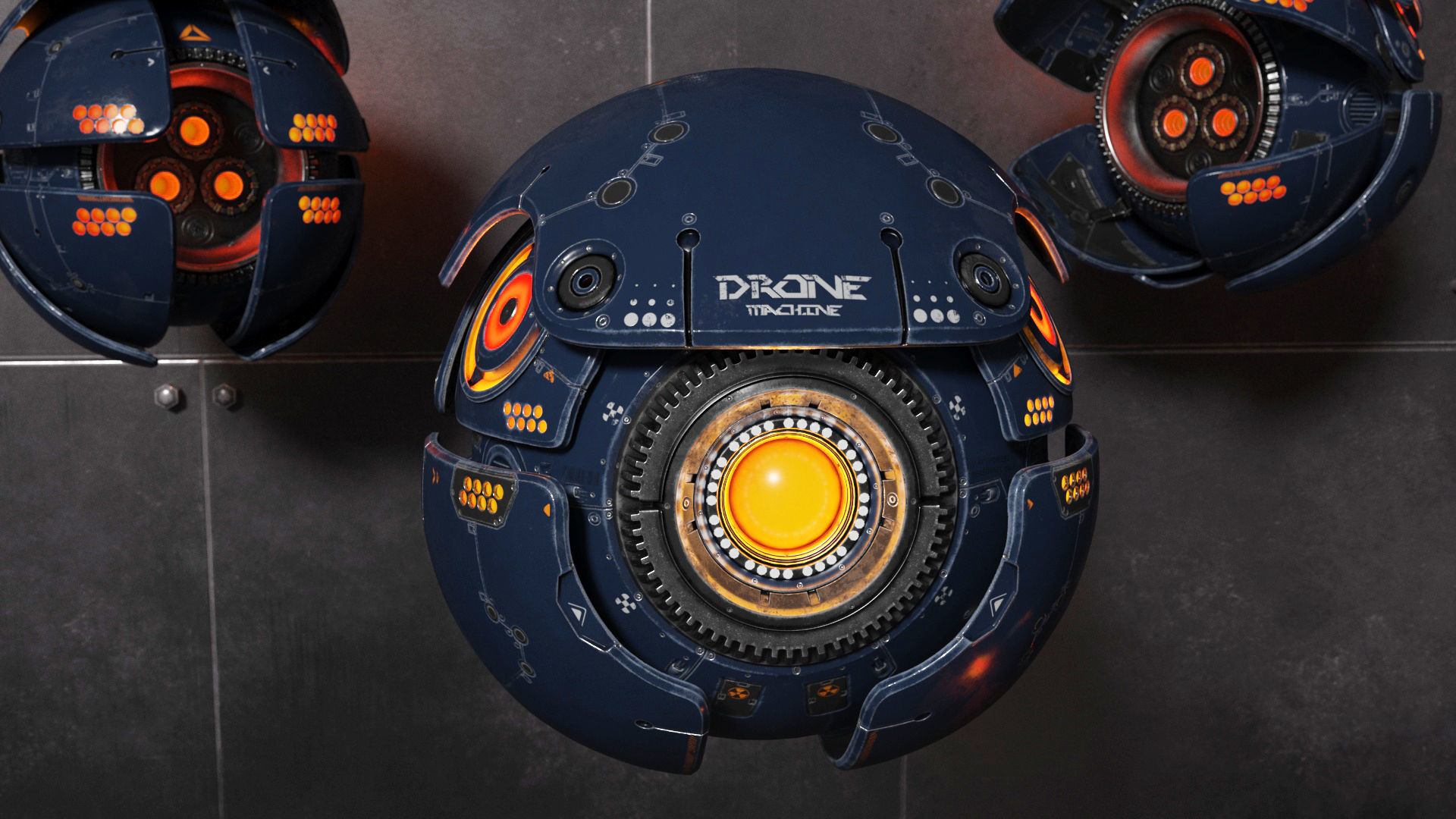 Sci Fi Drone Low-poly 3D model_2