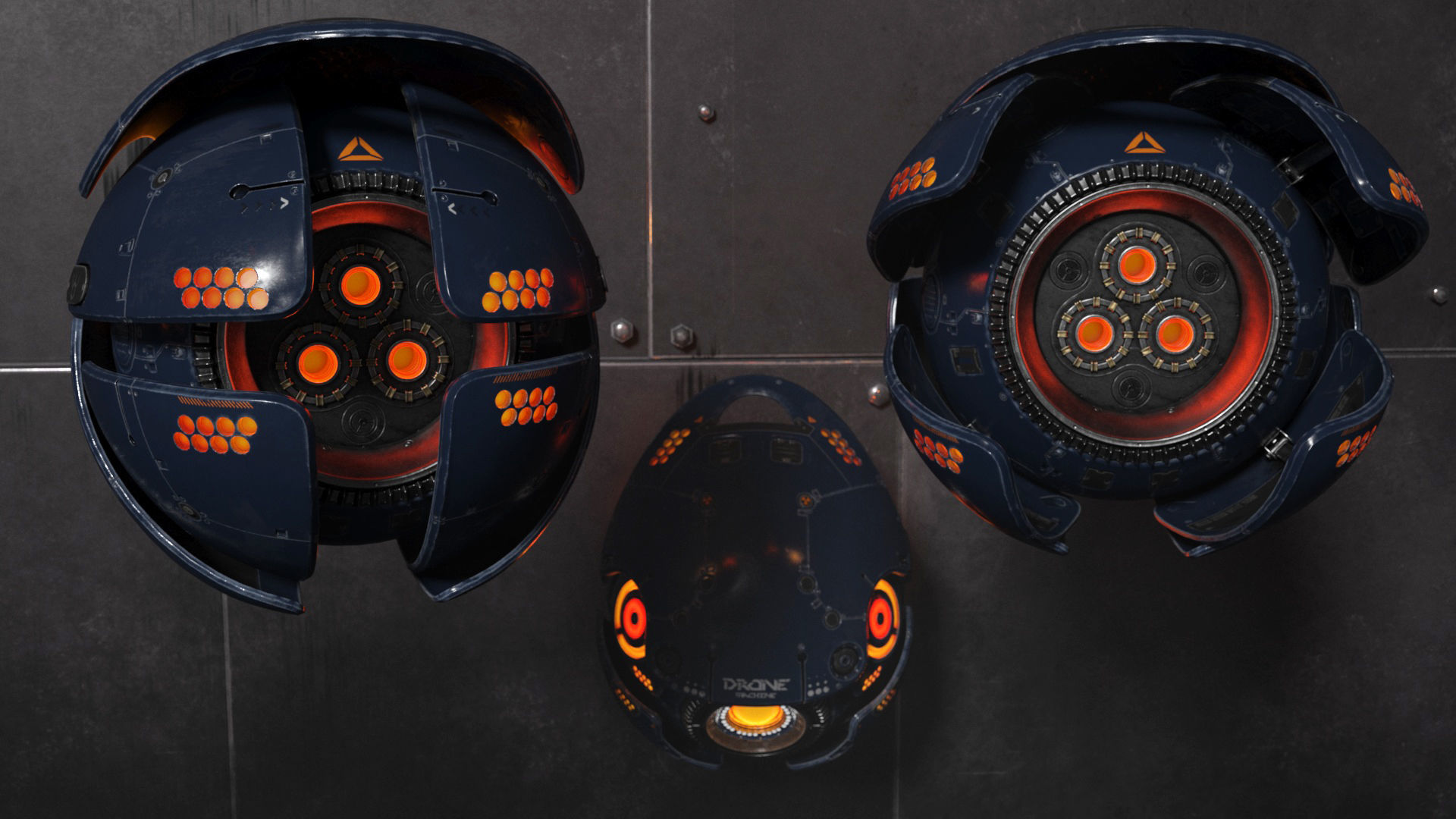 Sci Fi Drone Low-poly 3D model_3