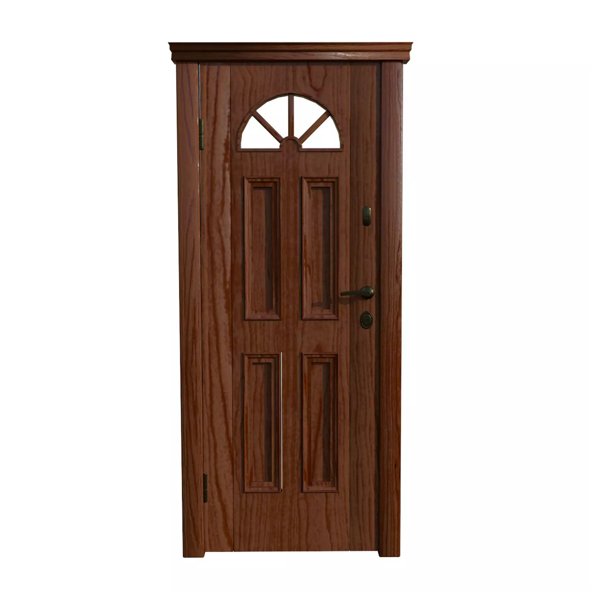 Door new wood PBR texture Low-poly 3D model