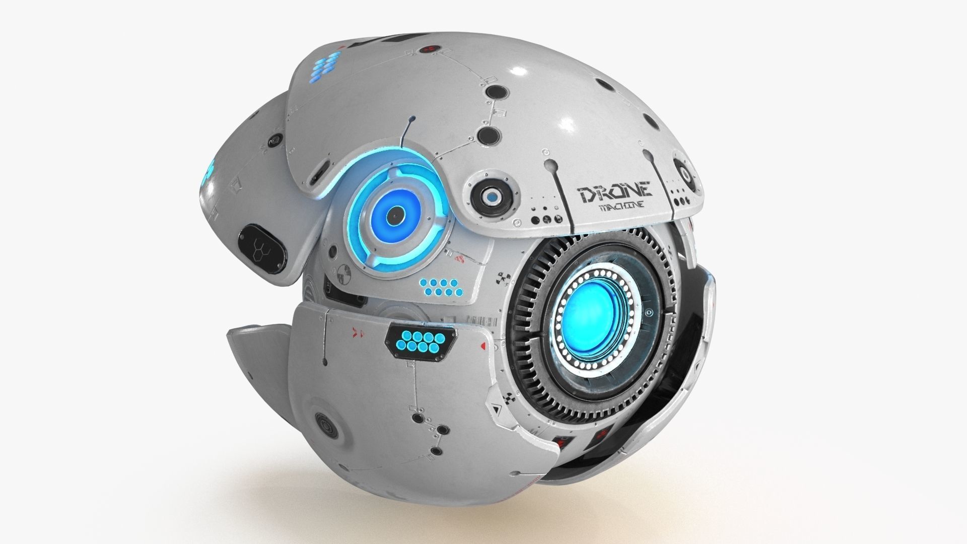 Sci Fi Drone Low-poly 3D model_9