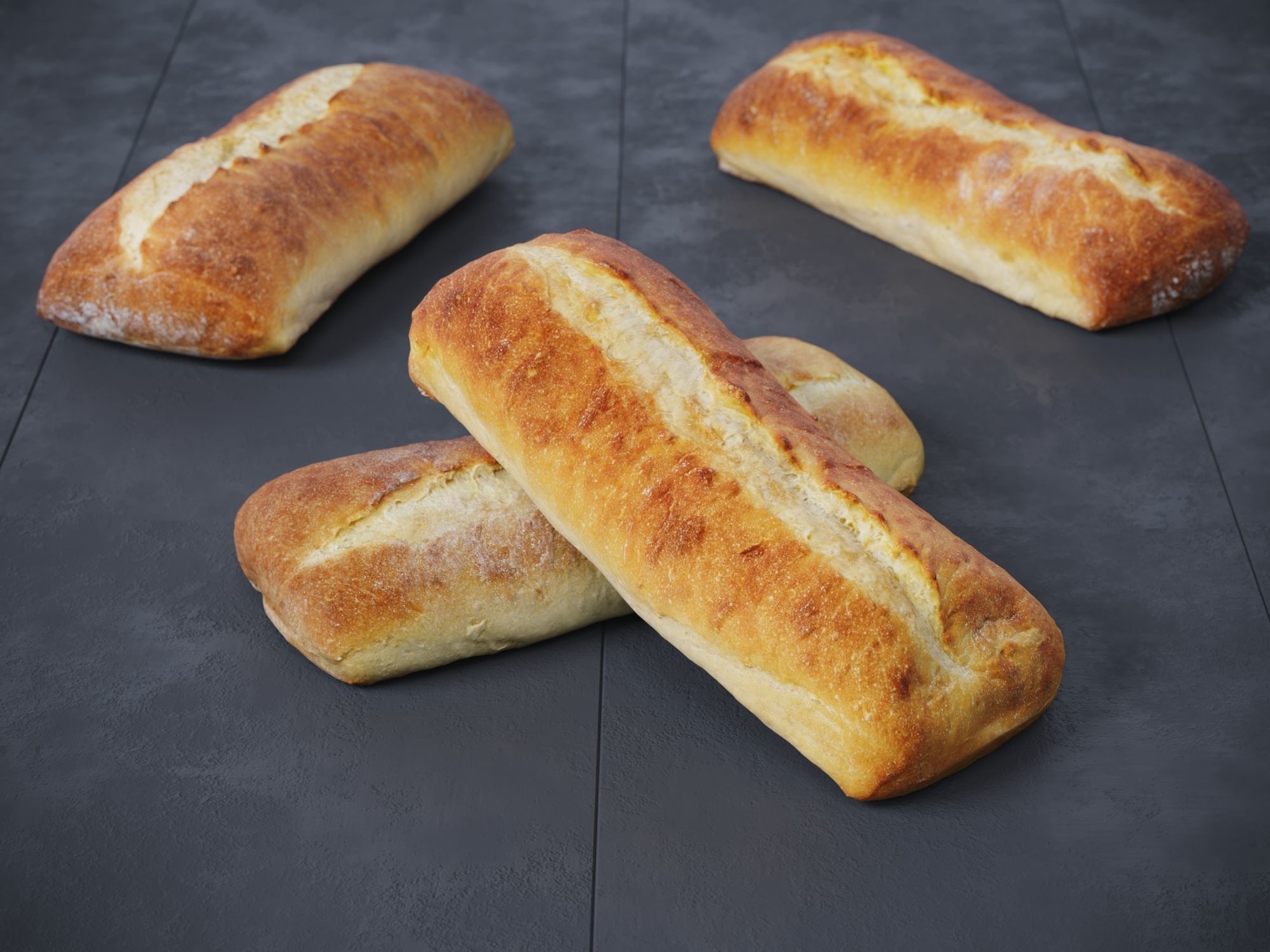 Ciabatta Bread 3D model_3
