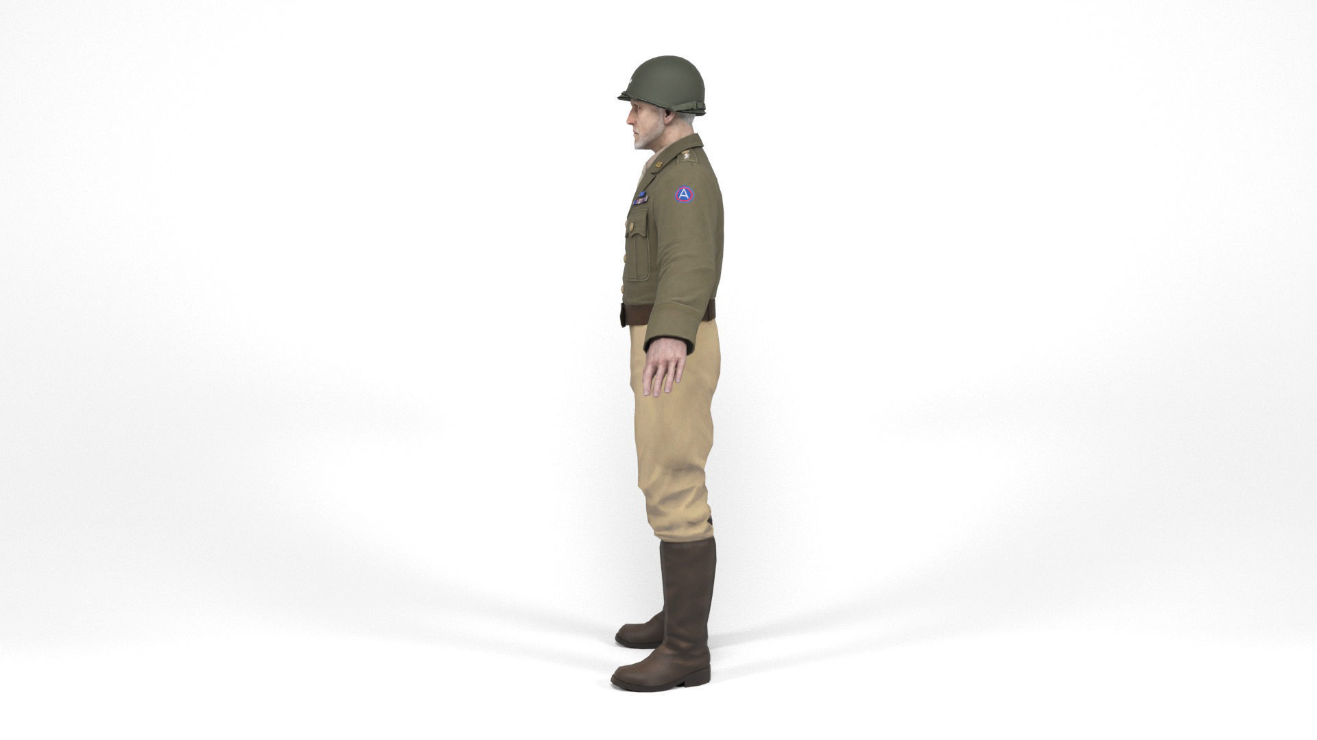 Allied General Low-poly 3D model_3