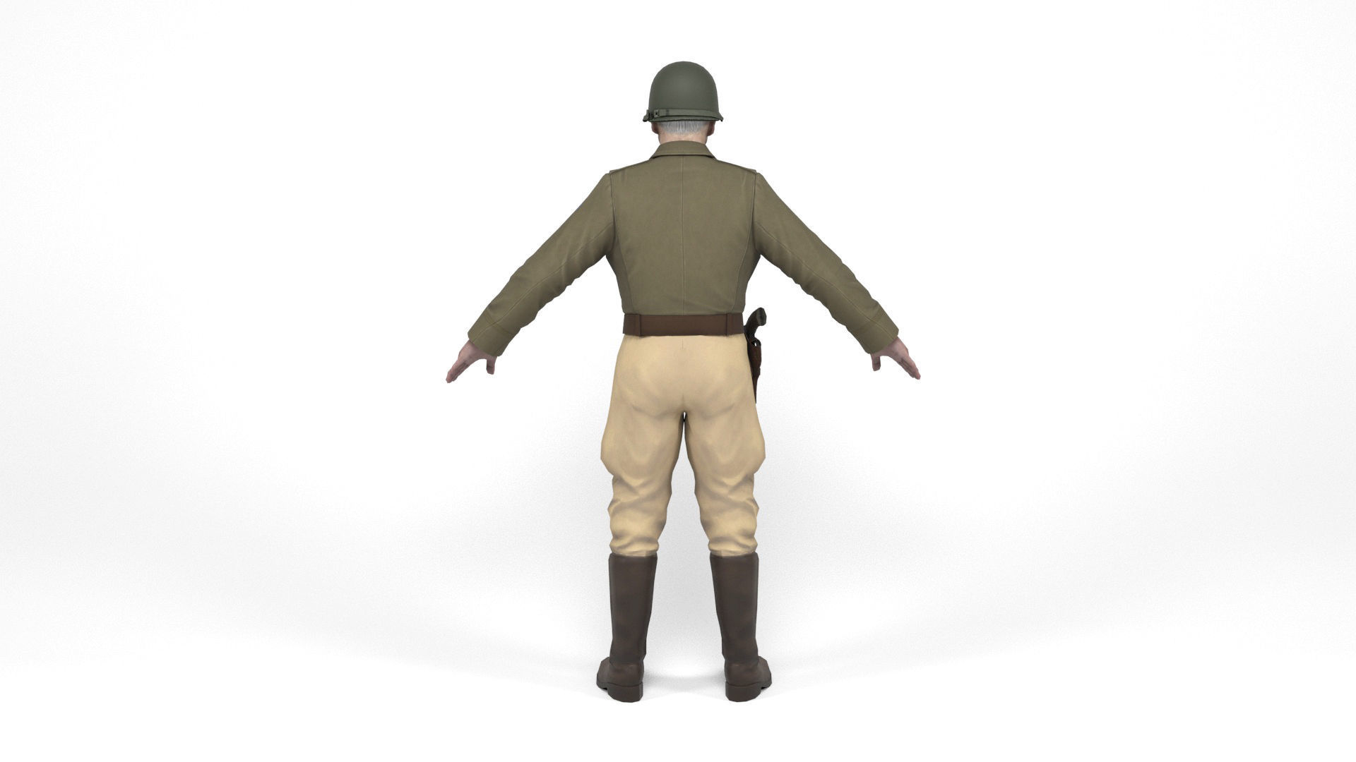 Allied General Low-poly 3D model_4