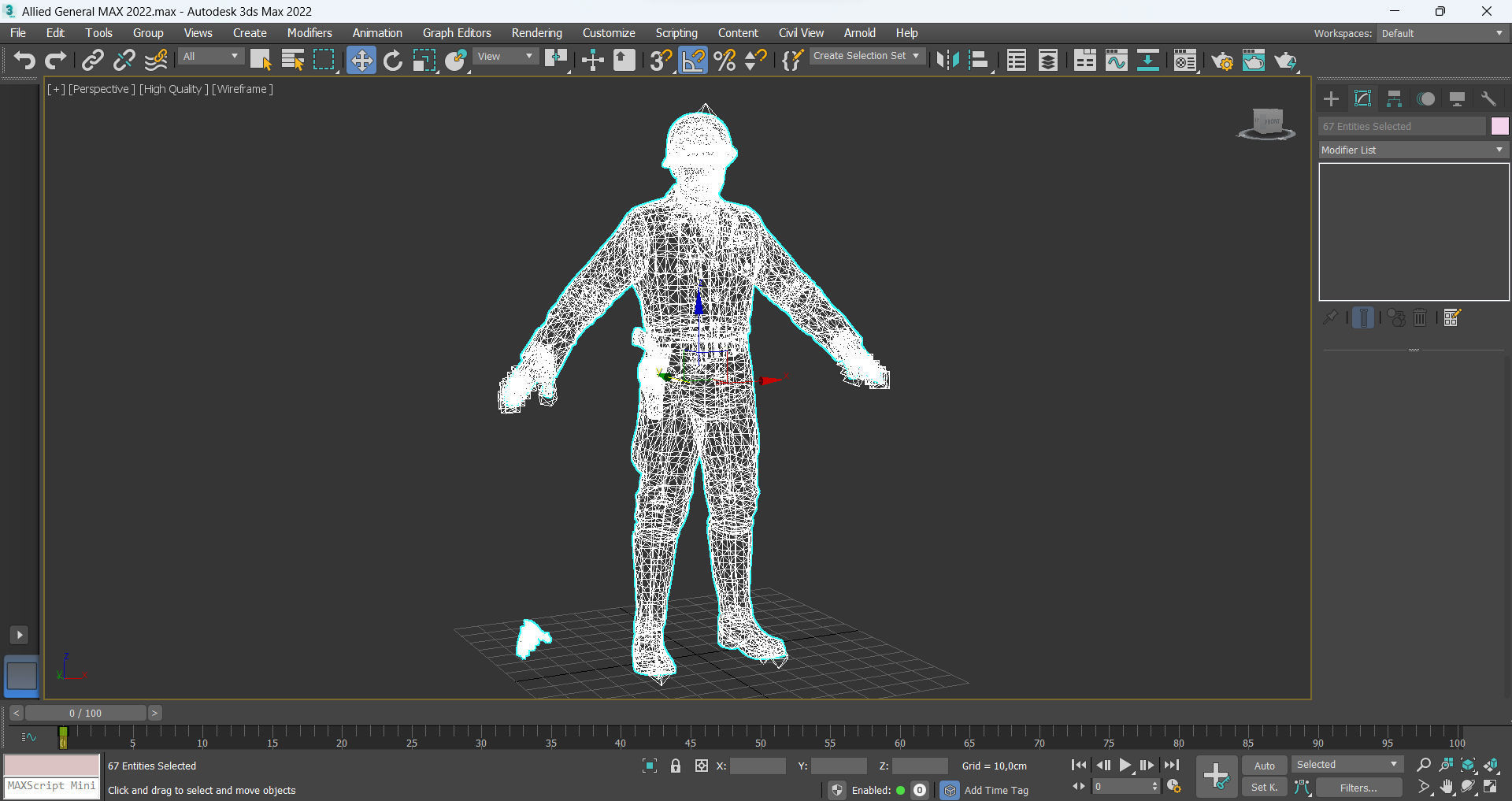 Allied General Low-poly 3D model_16