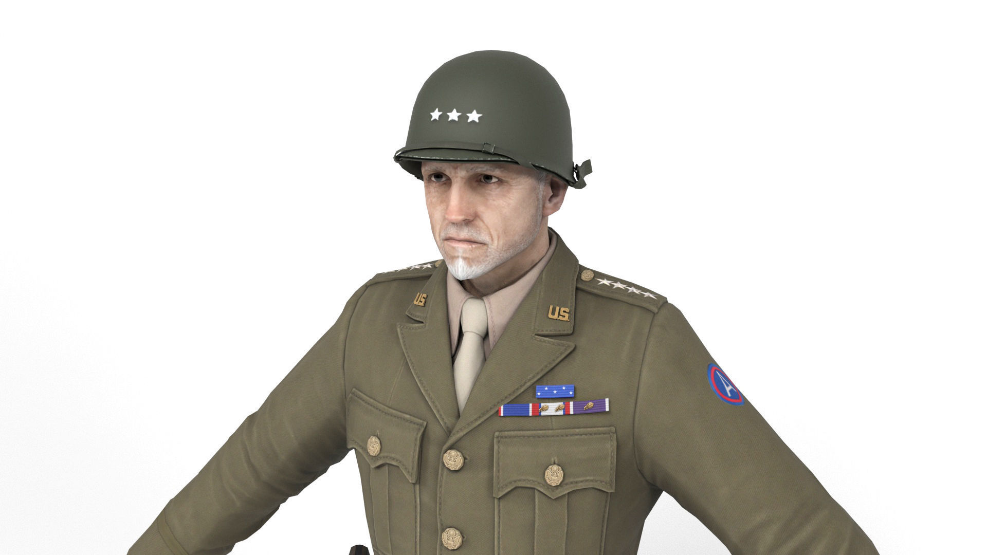 Allied General Low-poly 3D model_6
