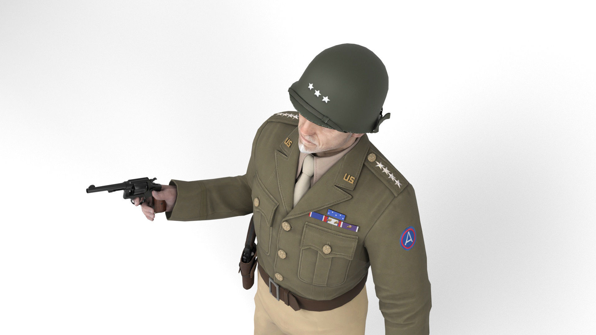 Allied General Low-poly 3D model_13