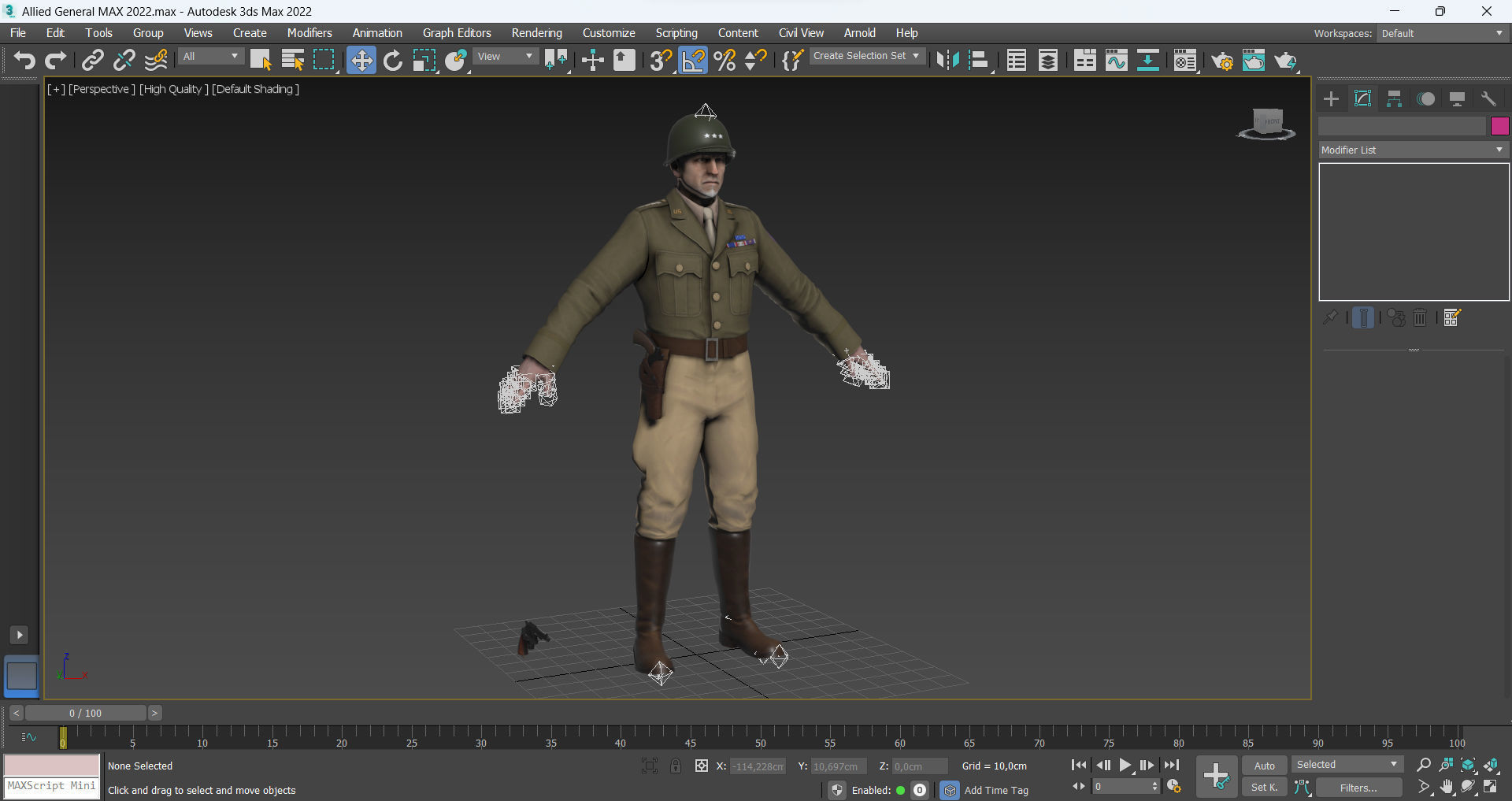 Allied General Low-poly 3D model_15
