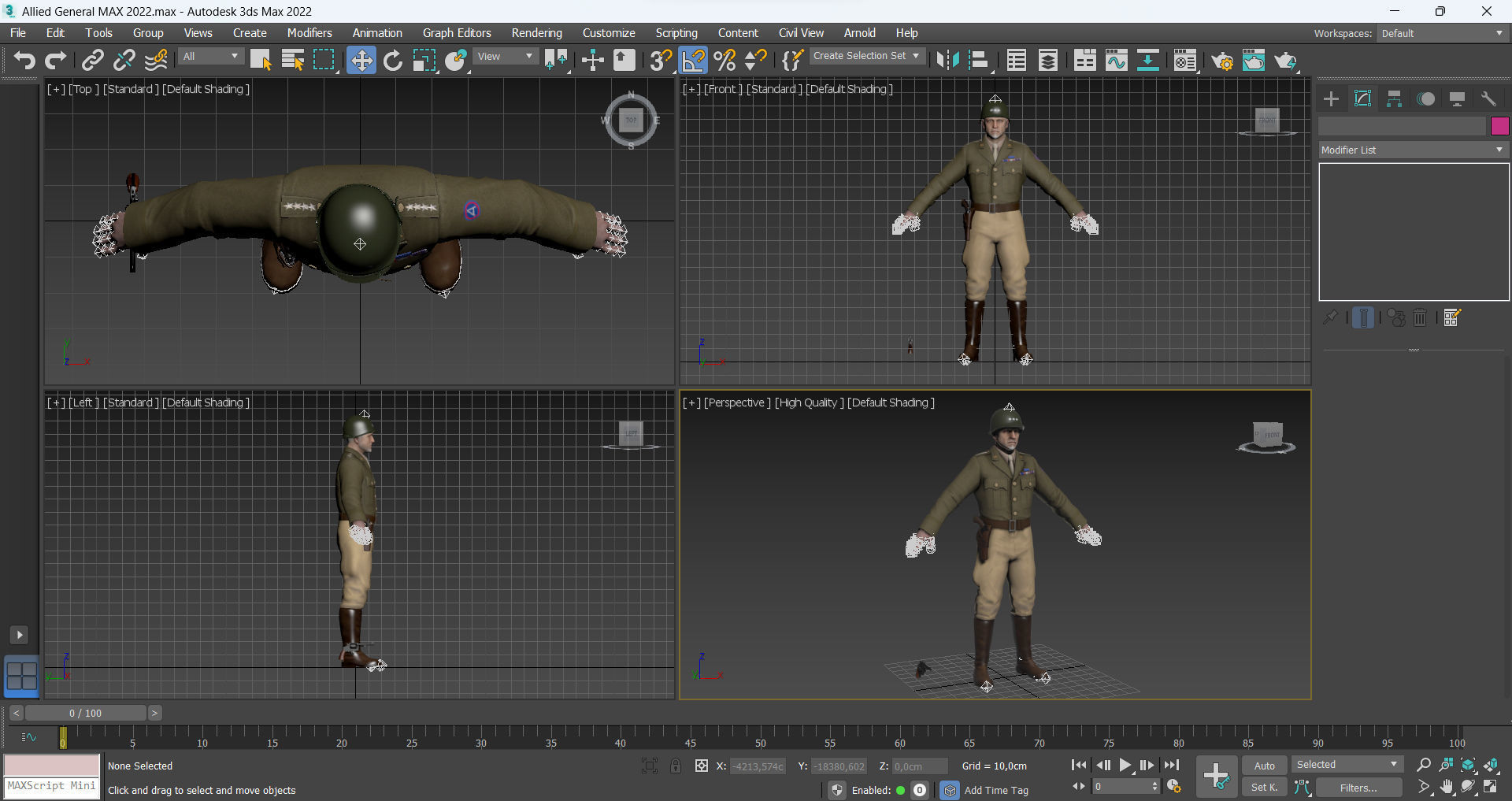 Allied General Low-poly 3D model_14