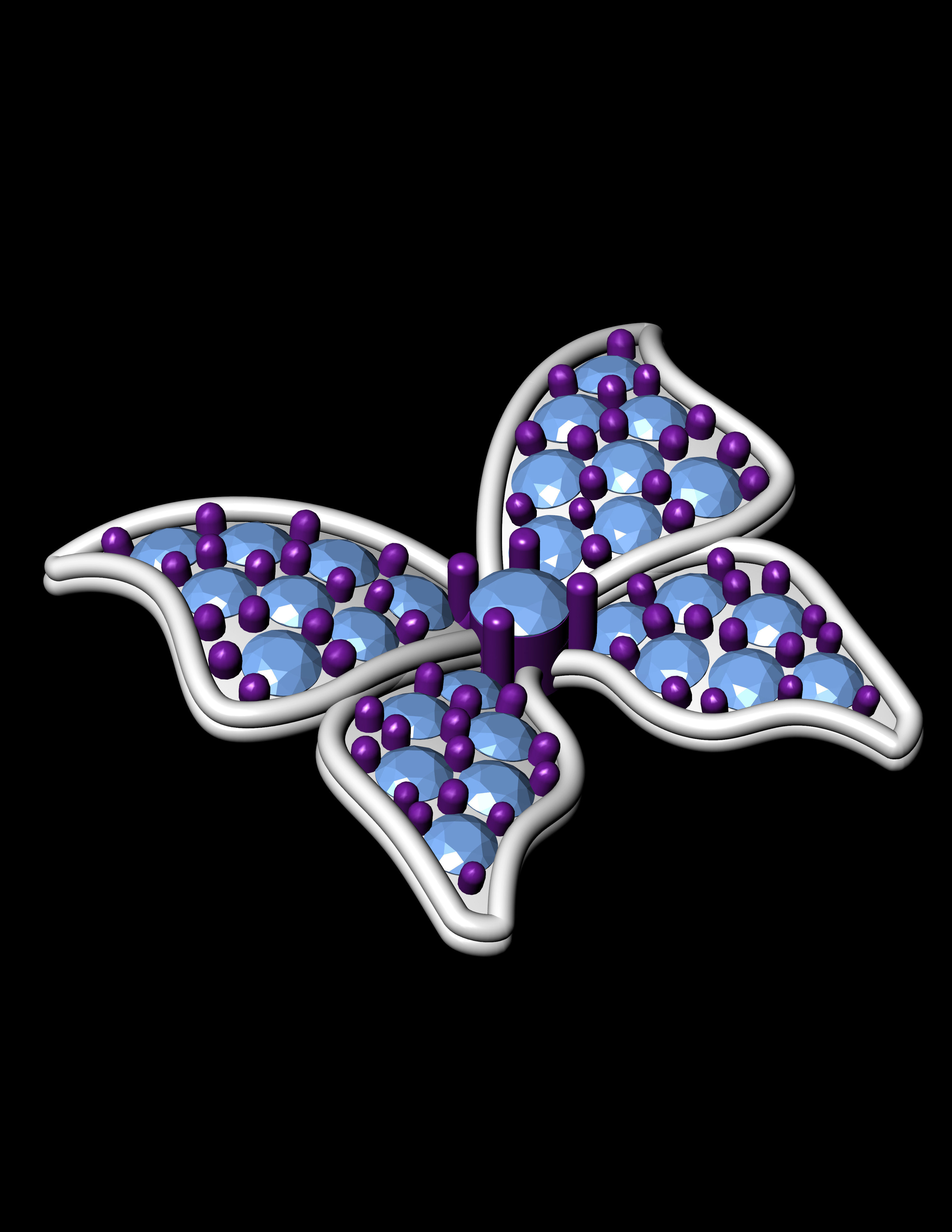 Butterfly Earring 3D print model 3D print model_4