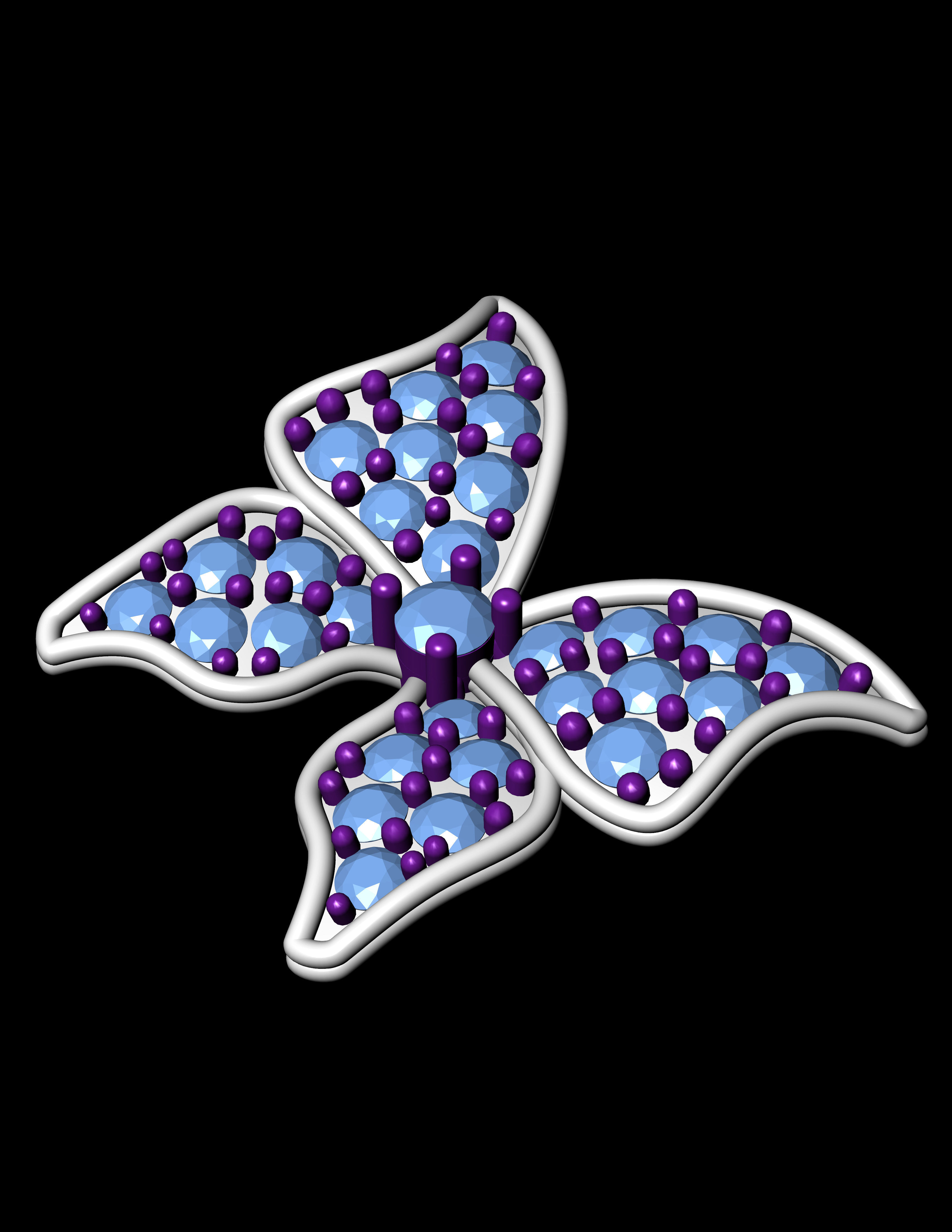 Butterfly Earring 3D print model 3D print model_5