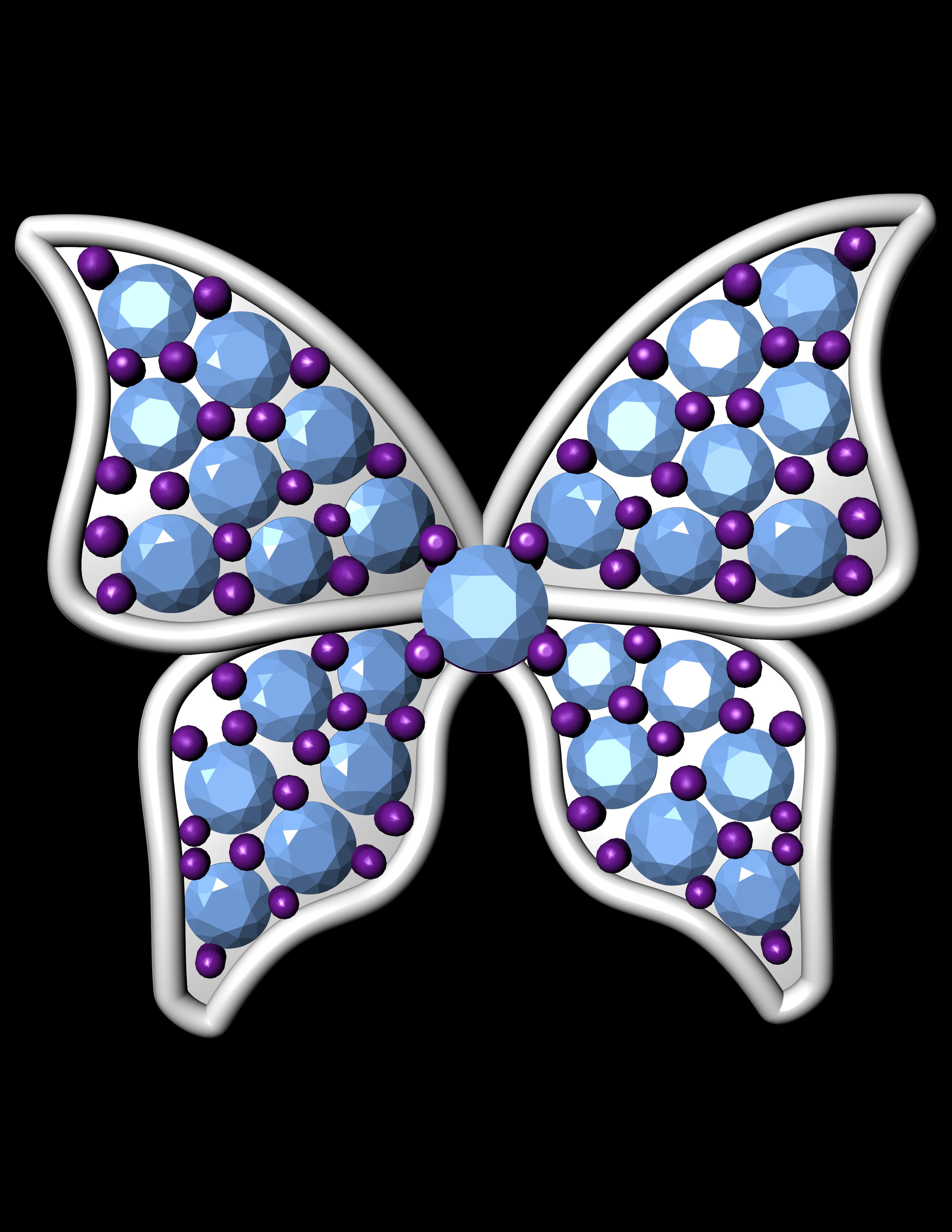 Butterfly Earring 3D print model 3D print model_3