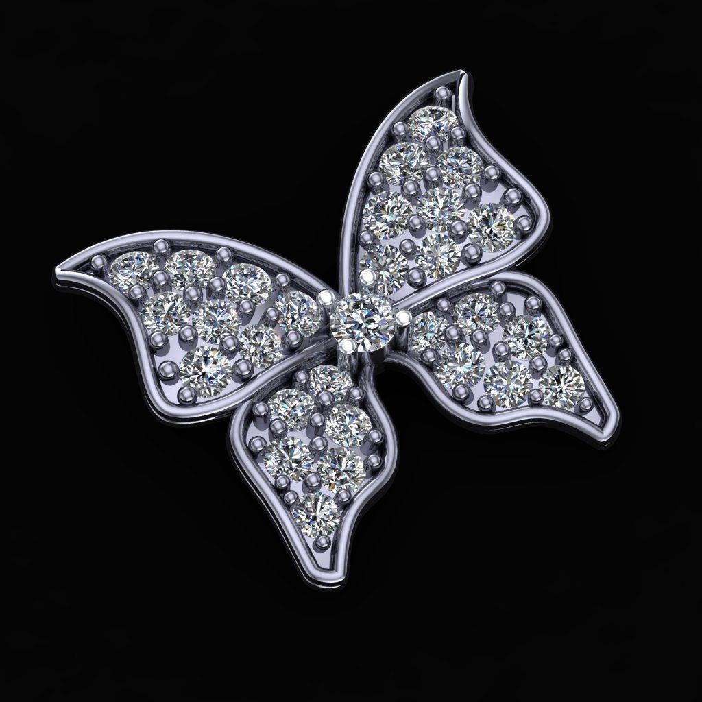 Butterfly Earring 3D print model 3D print model_1