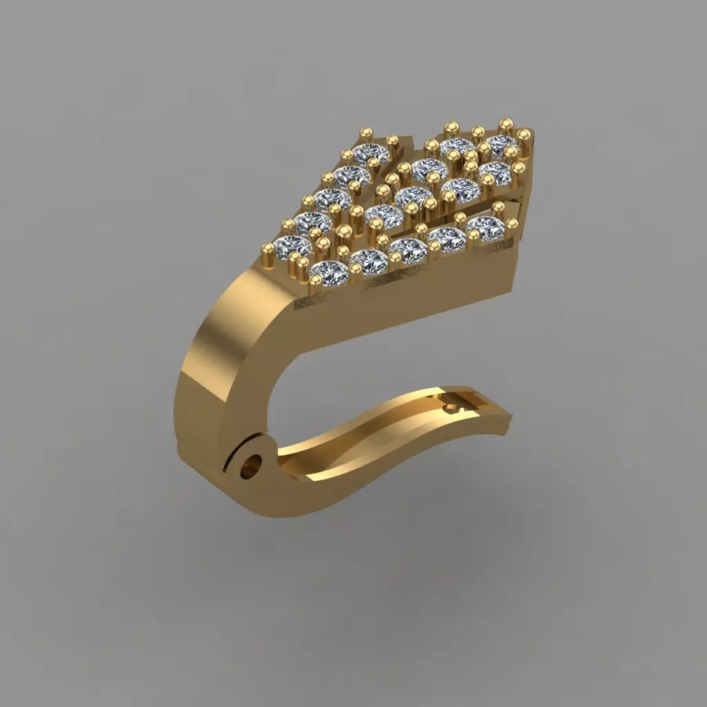 D Balli Earring hoops 3D print model 3D print model