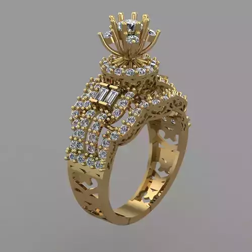 Diamond Solitaire Ring Jewellery for Women 3D print model