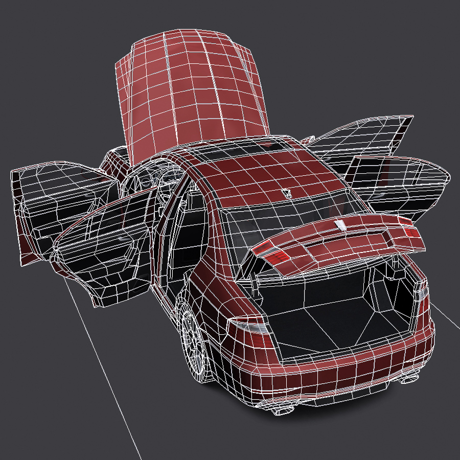 Generic Car - D Segment Low-poly 3D model_10