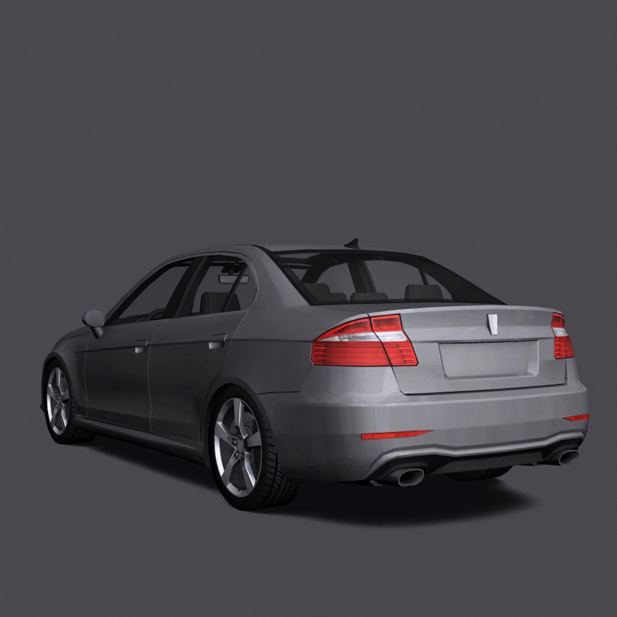 Generic Car - D Segment Low-poly 3D model_15