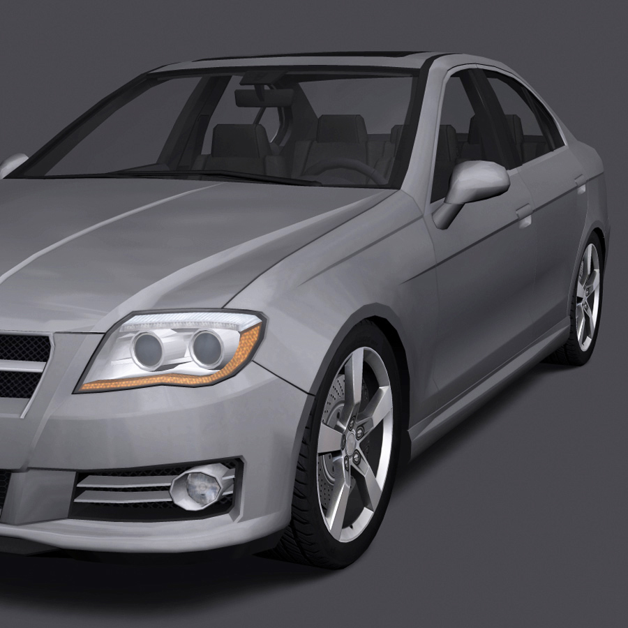 Generic Car - D Segment Low-poly 3D model_4