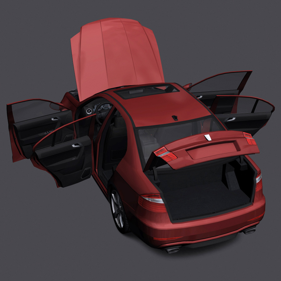 Generic Car - D Segment Low-poly 3D model_7