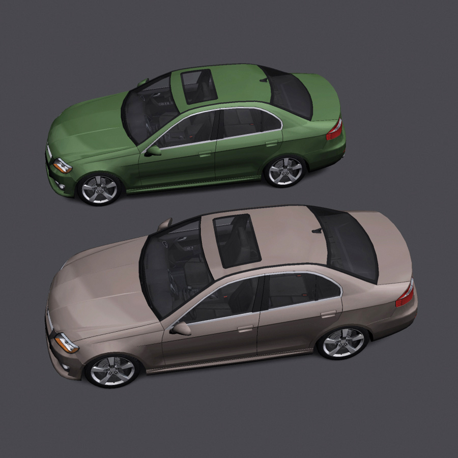 Generic Car - D Segment Low-poly 3D model_3