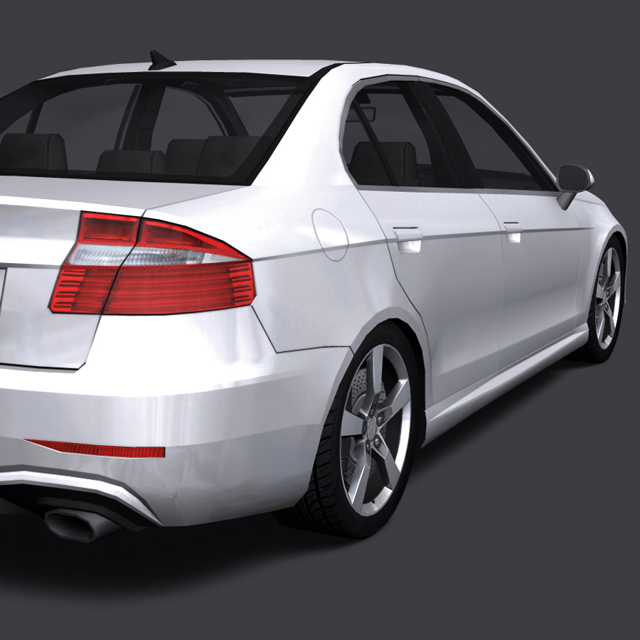 Generic Car - D Segment Low-poly 3D model_6