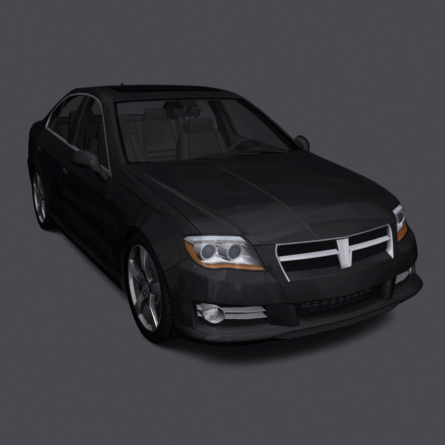 Generic Car - D Segment Low-poly 3D model_5