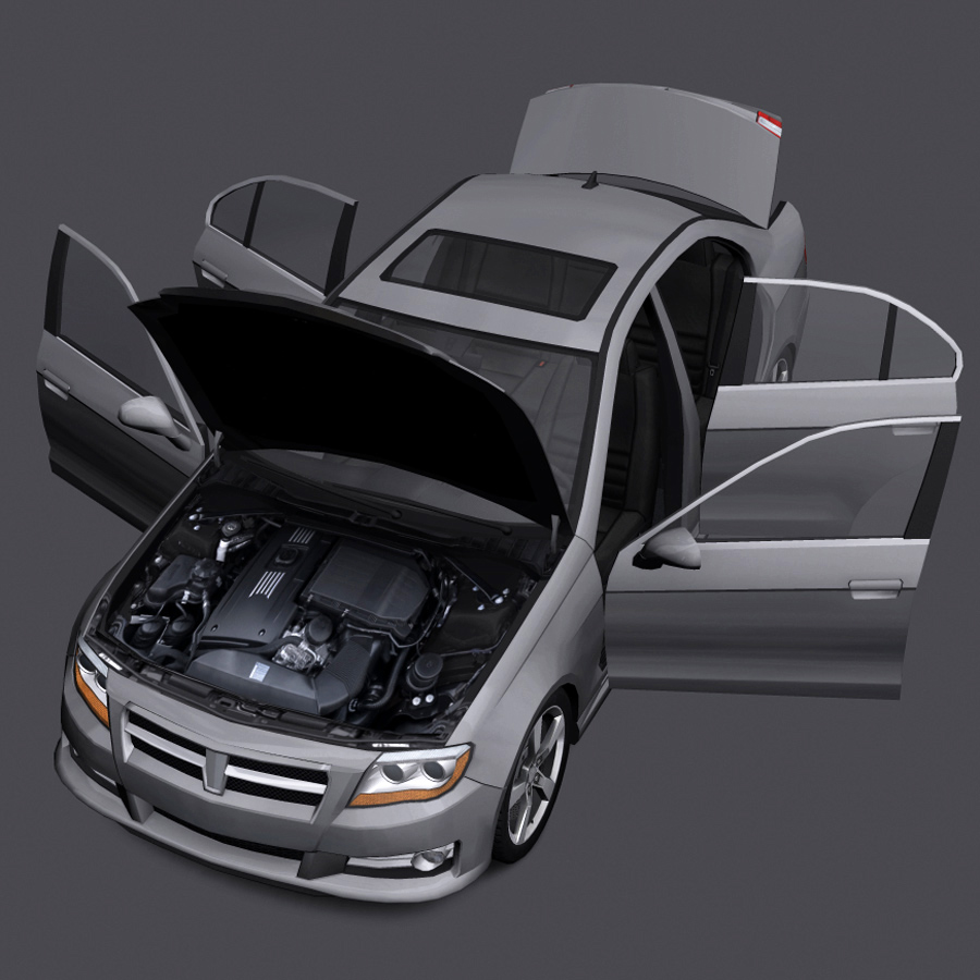 Generic Car - D Segment Low-poly 3D model_9