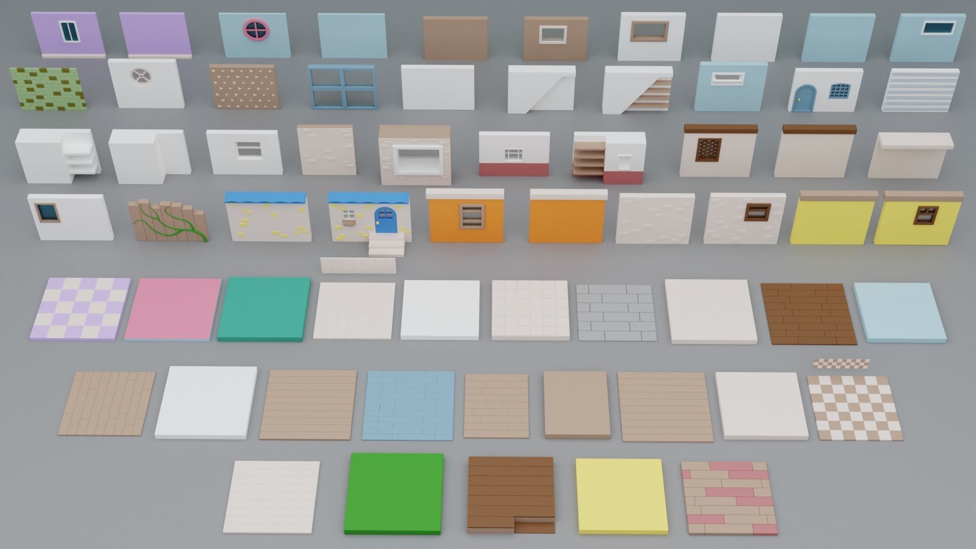 BIG PACK Cozy Cartoon Rooms Interiors Low-poly 3D model_26