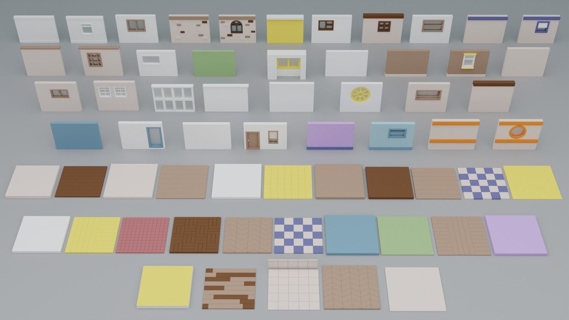 BIG PACK Cozy Cartoon Rooms Interiors Low-poly 3D model_27