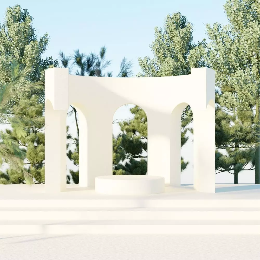 Roman podium for product presentation 3D model_0