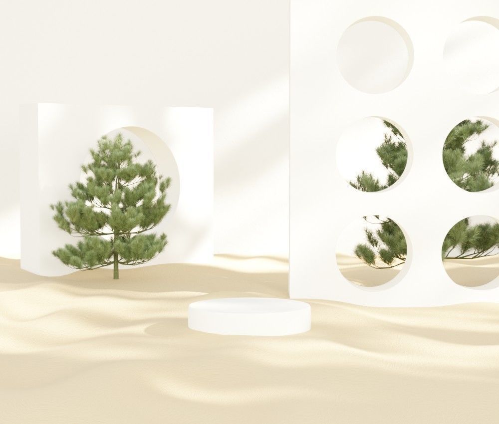 Minimal podium for product presentation 3D model_2