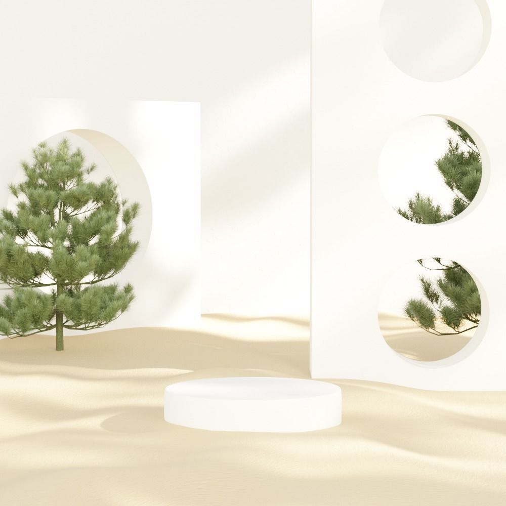 Minimal podium for product presentation 3D model_1