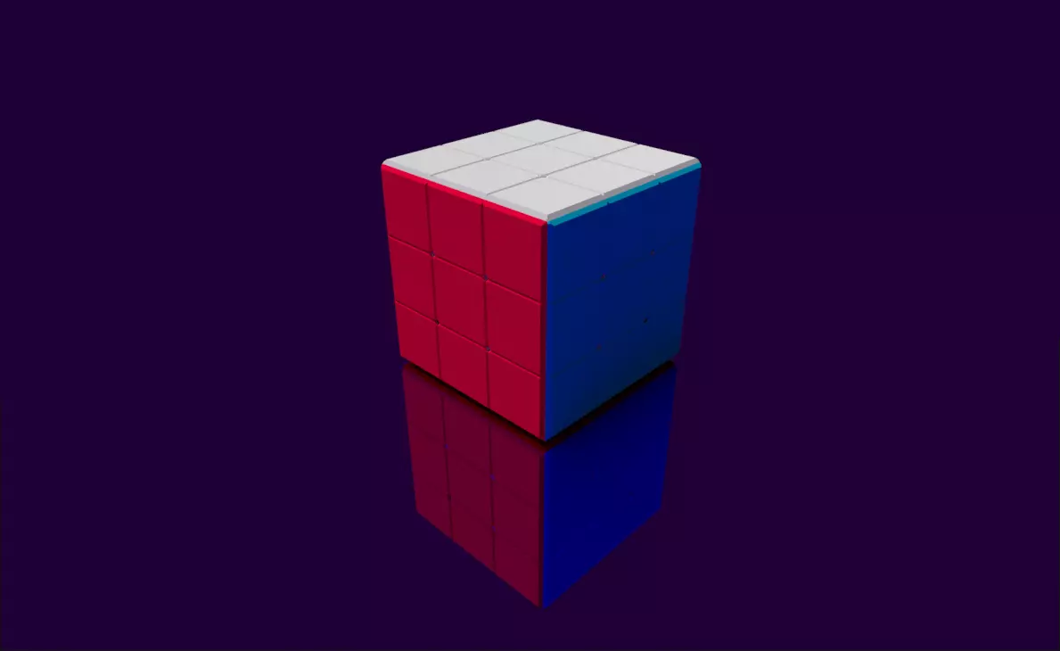 Low Poly Rubiks Cube Low-poly 3D model_0